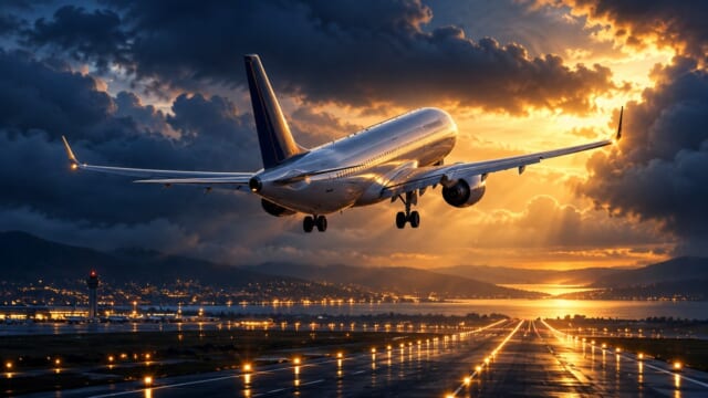 ゴーアラウンドの基本を表現した航空学習用イラスト