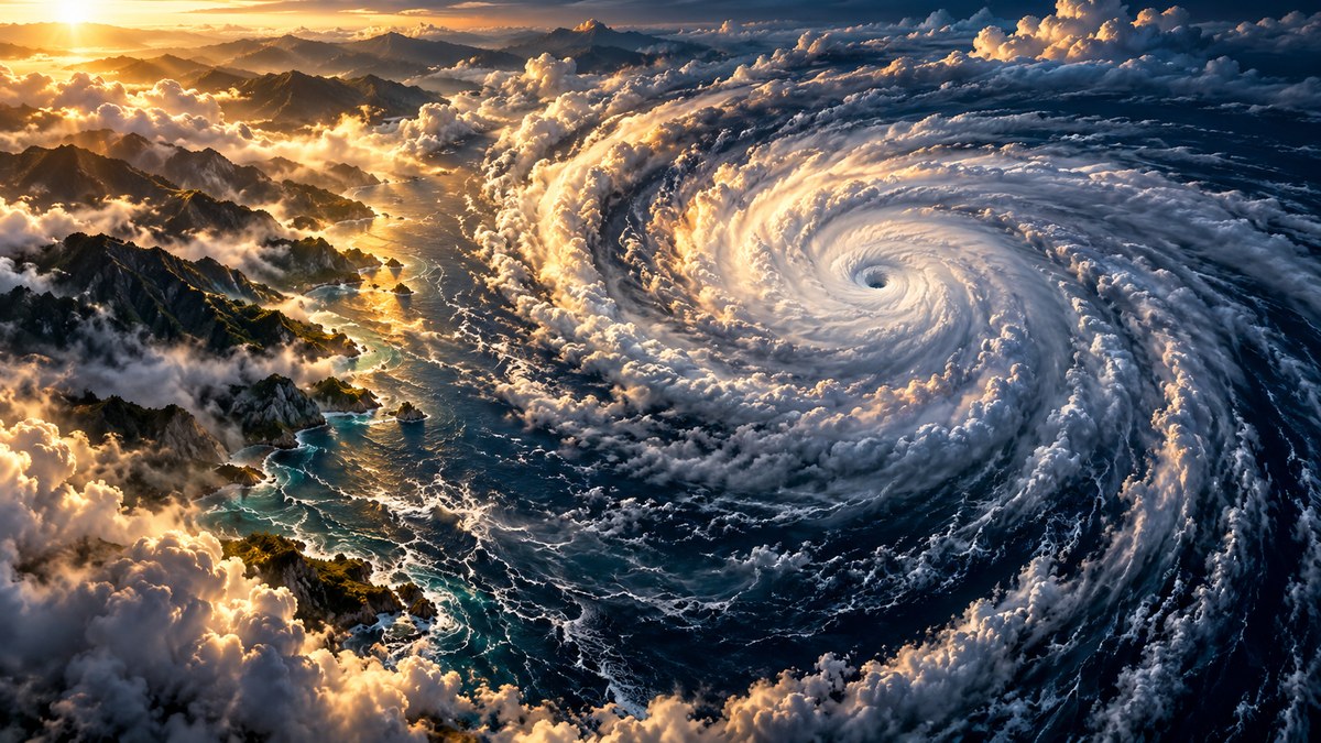 低気圧・前線・台風を立体的に理解するを表現した航空学習用イラスト