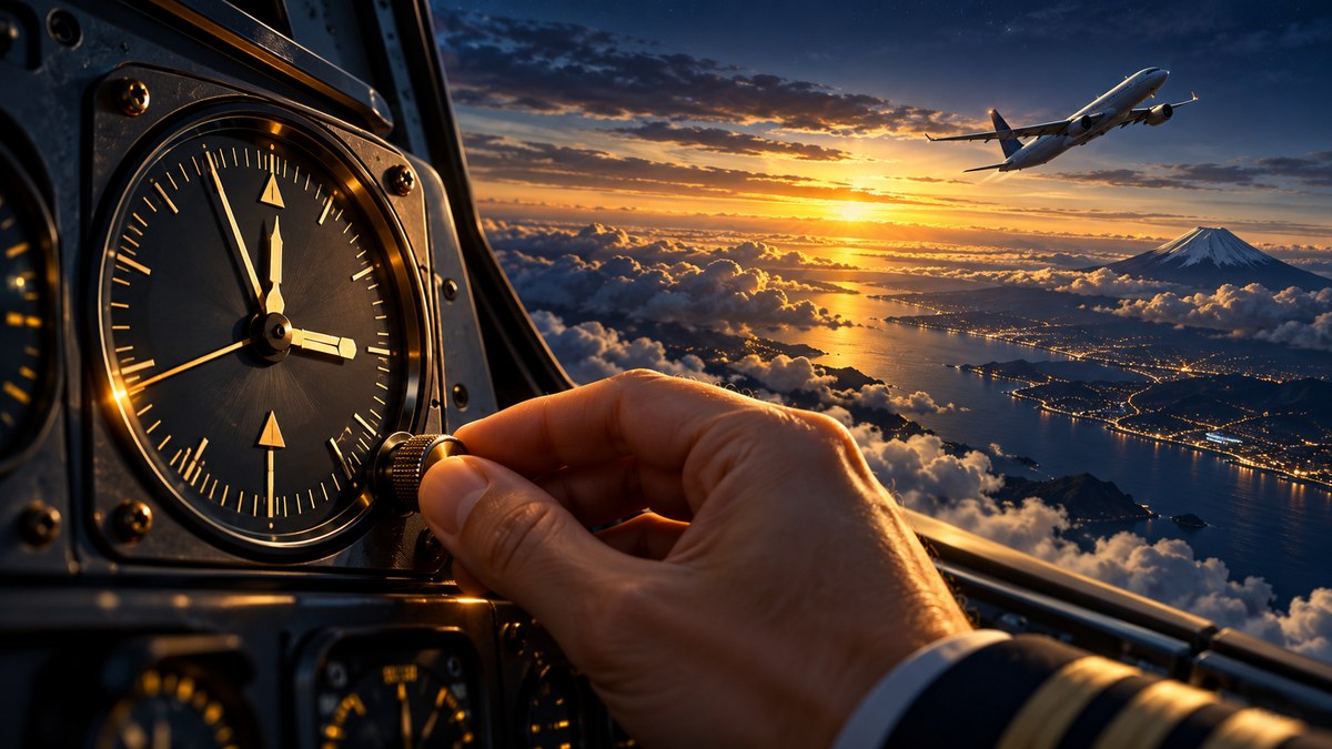高度計をいつ29.92に切り替える？を表現した航空学習用イラスト