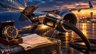 燃料計画の基礎を表現した航空学習用イラスト