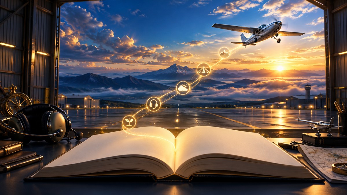 はじめての方へを表現した航空学習用イラスト