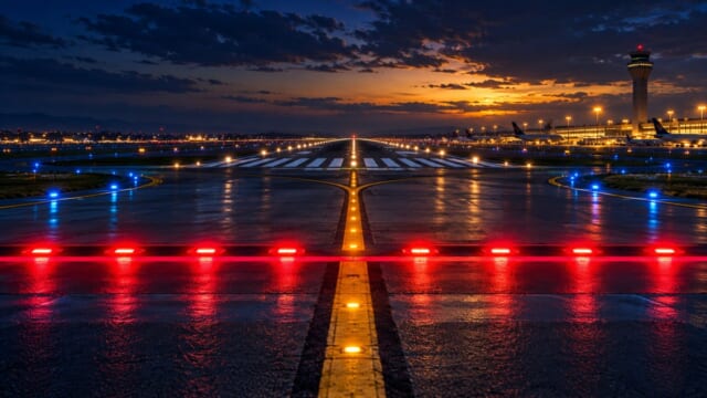 空港の標識・標示・灯火を表現した航空学習用イラスト
