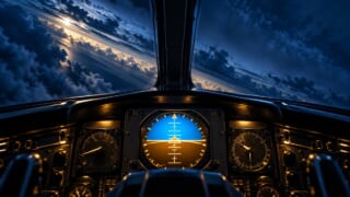 空間識失調を表現した航空学習用イラスト