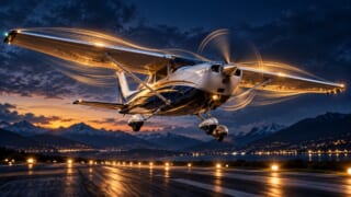 必要パワー曲線と低速飛行を表現した航空学習用イラスト
